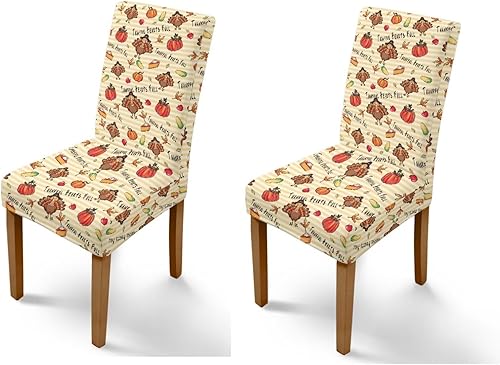 Miniatura 51 de Rnyleeg Fall Autumn Seat Covers for Dining Chairs Set of 4 Sunflower Themed Stretch Dining Chair Covers Soft Comfy Chair Slipcovers for Cocktail
