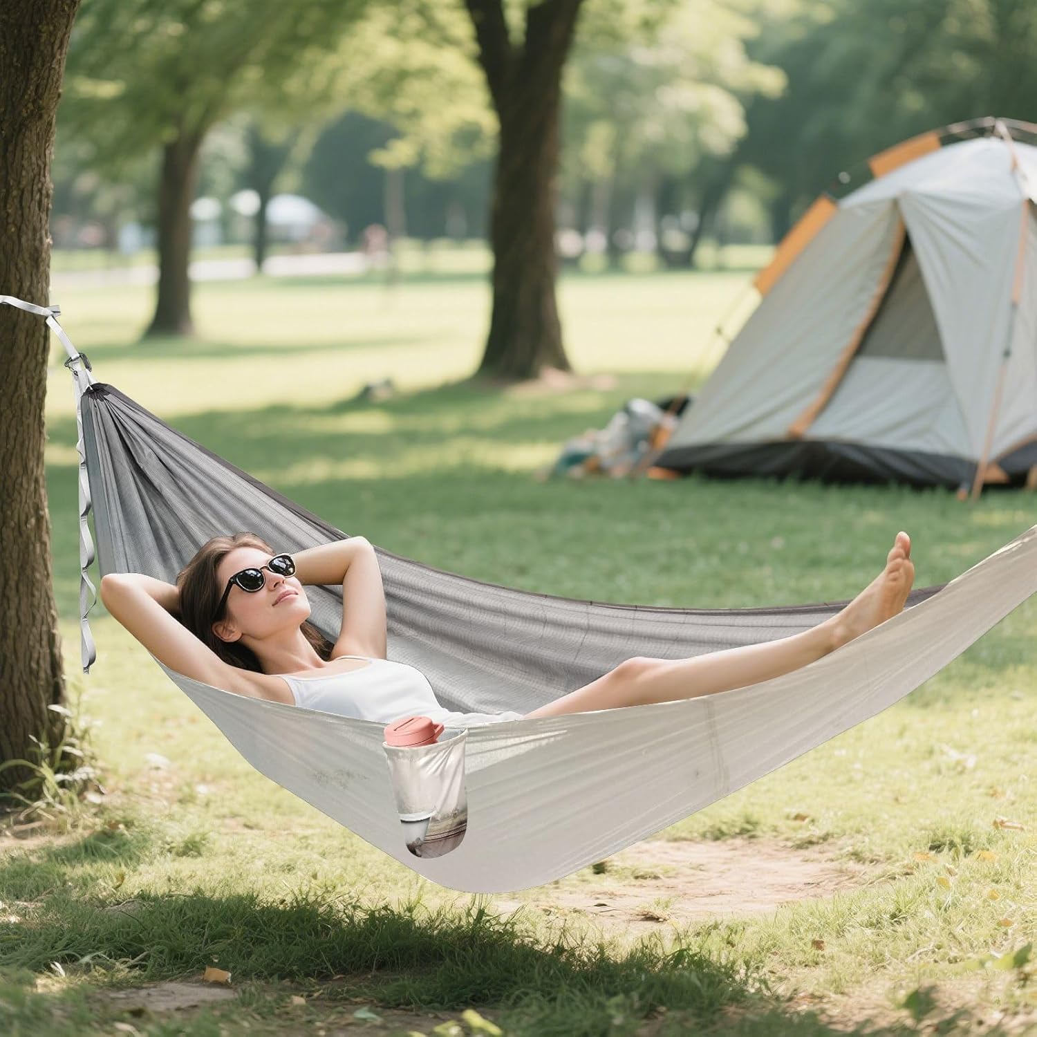 ATTX Vintage Bathtub Camping Hammock - Lightweight & Portable Hammocks, Heavy Duty 330lbs Capacity for Indoor, Hiking, Backpacking, Travel, Backyard, Beach#404