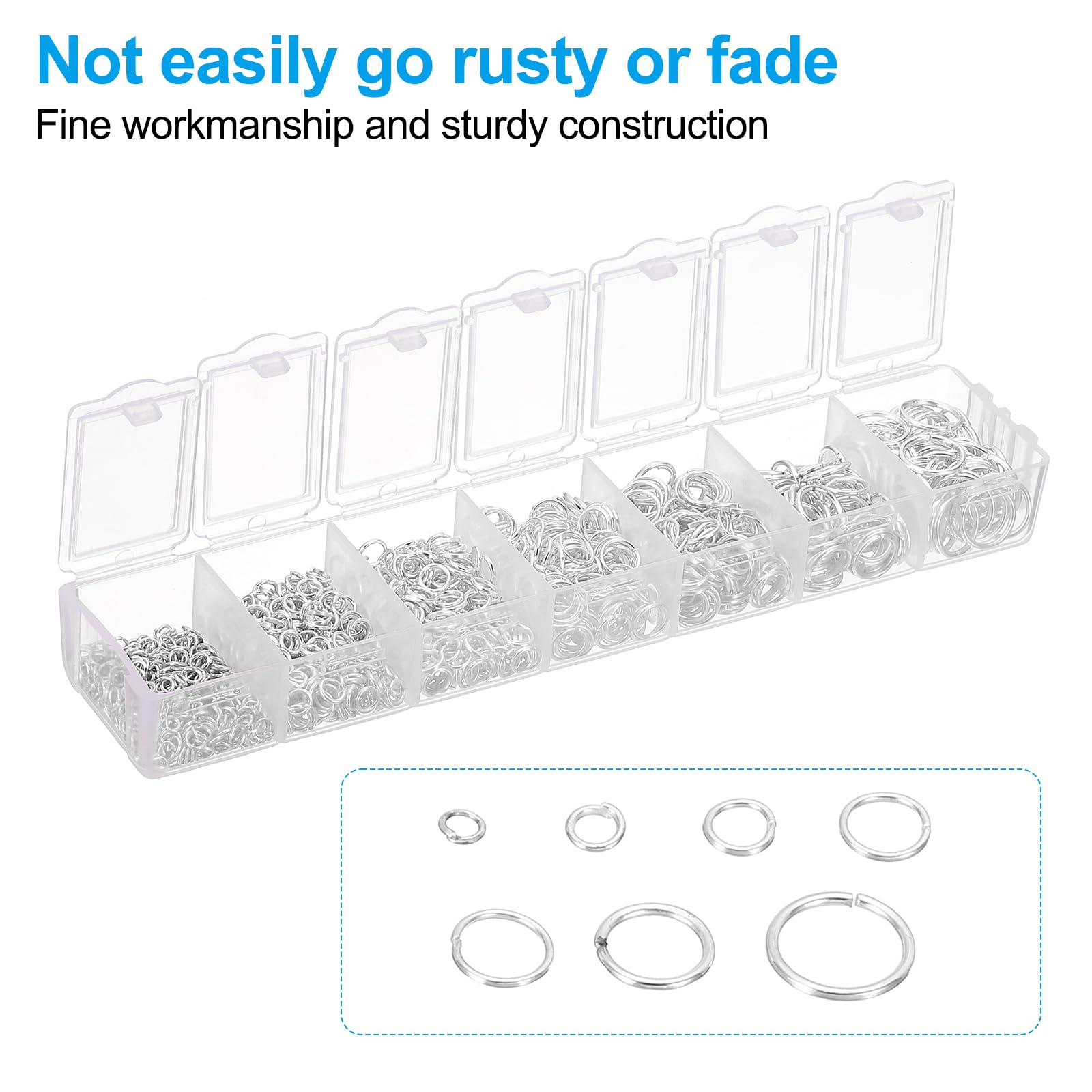 PATIKIL Jewelry Making Accessories Set, 4-10mm Open Jump Rings for Bracelet Necklace Making Findings Jewelry DIY, Silver - Image 4