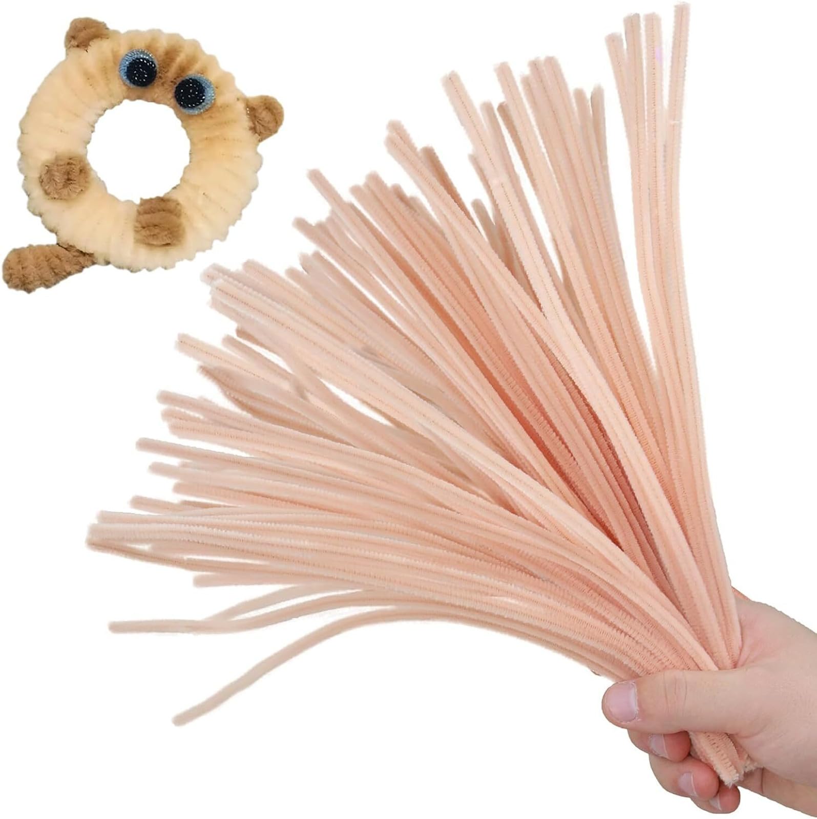 Pastel Brown Pipe Cleaners Set (100 Pcs, Standard 12-Inch Size) for DIY Arts and Crafts, Handmade Craft Supplies & Flower Making-image-27