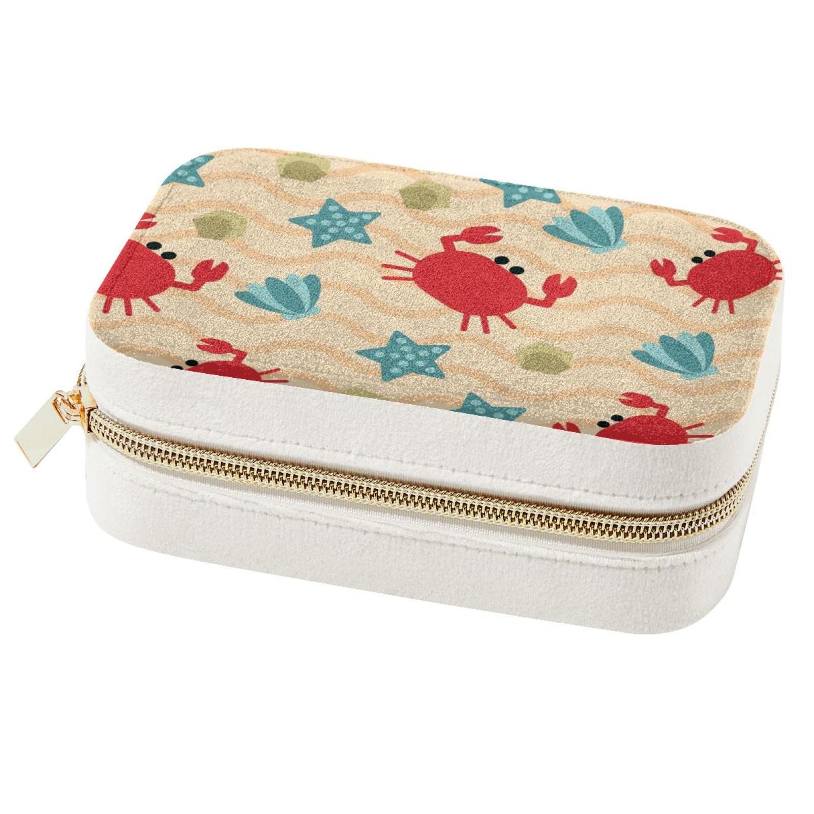 Boîte à bijoux de voyage, idée cadeau pour femmes et filles motif marin