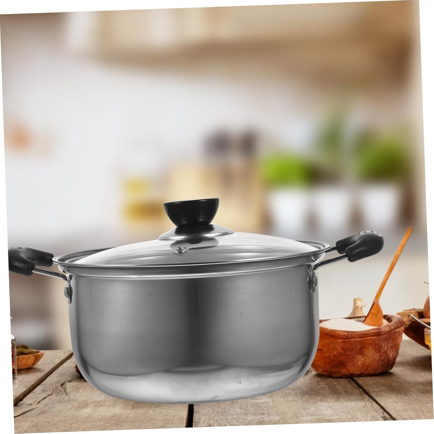 PRETYZOOM 3-Piece Stainless Steel Cookware Set Soup Pot Milk Pan Frying Pan Sturdy Kitchen Essentials for Daily Cooking Compatible Induction Cooktops Dishwasher Safe
