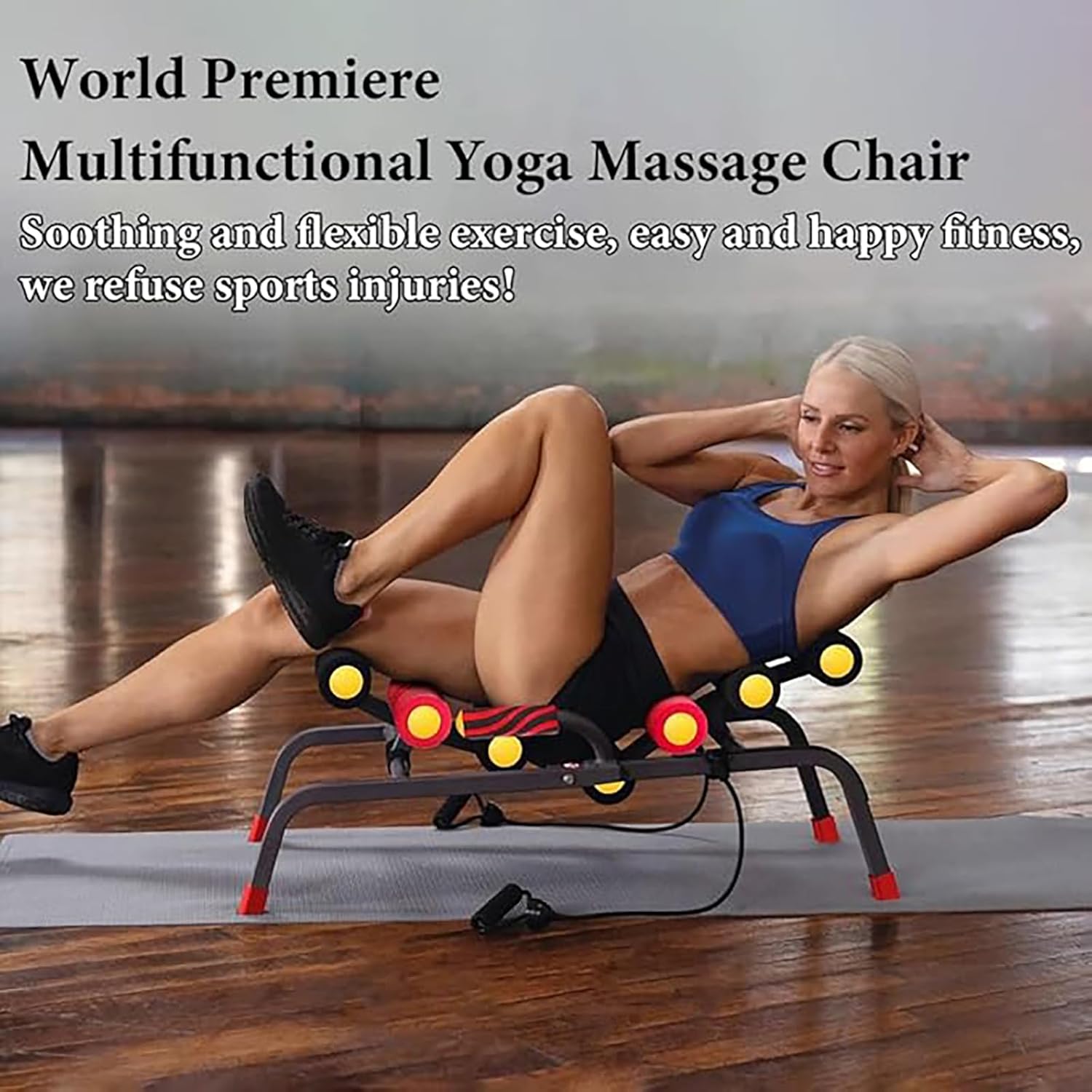 Foldable Back Extension Machine Home Gym Sit Up Machine for Glute & Ab Workouts Squat Machine for Home Gym Back Exercise for Lower Back Training with Resistance Bands