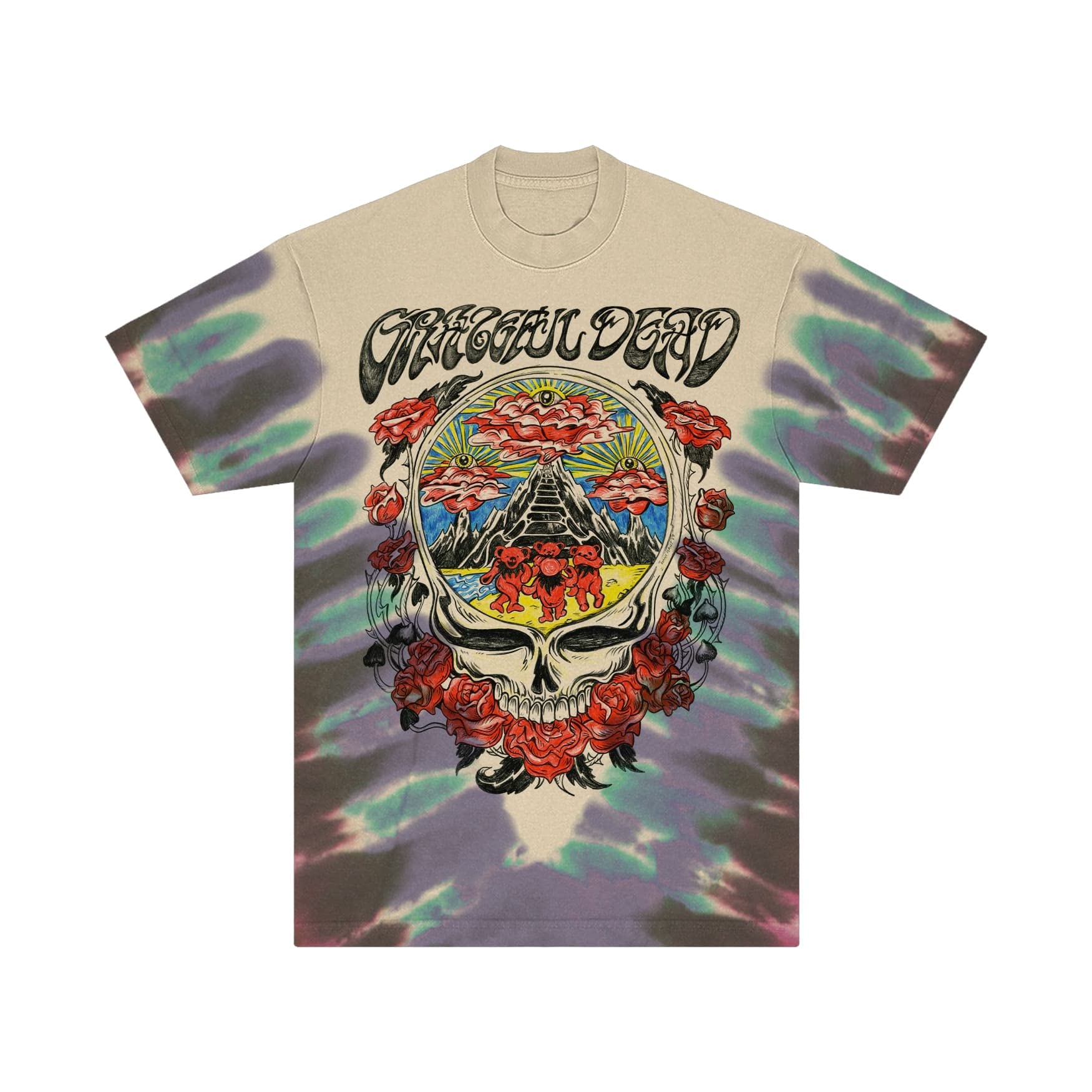 Grateful Dead Camiseta unissex adulto padrão Rose Cloud Mountain