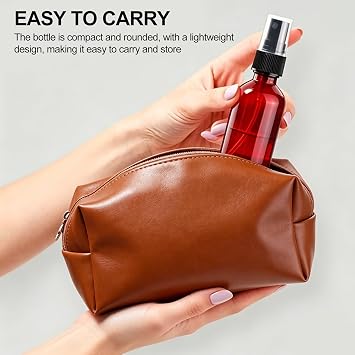 4 Pack 2 oz Small Spray Bottles with Funnels (Amber)