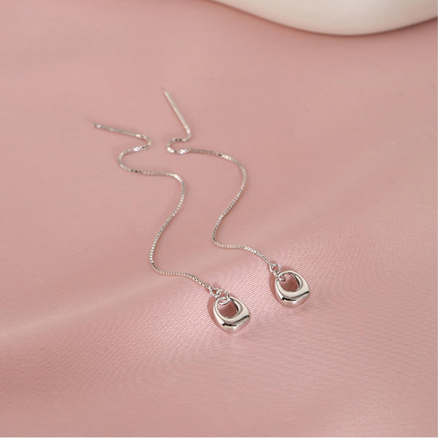 Chain Dangle Earrings for Women Silver Threader Earrings Trendy Dainty Hypoallergenic and Lightweight Jewelry - Image 7