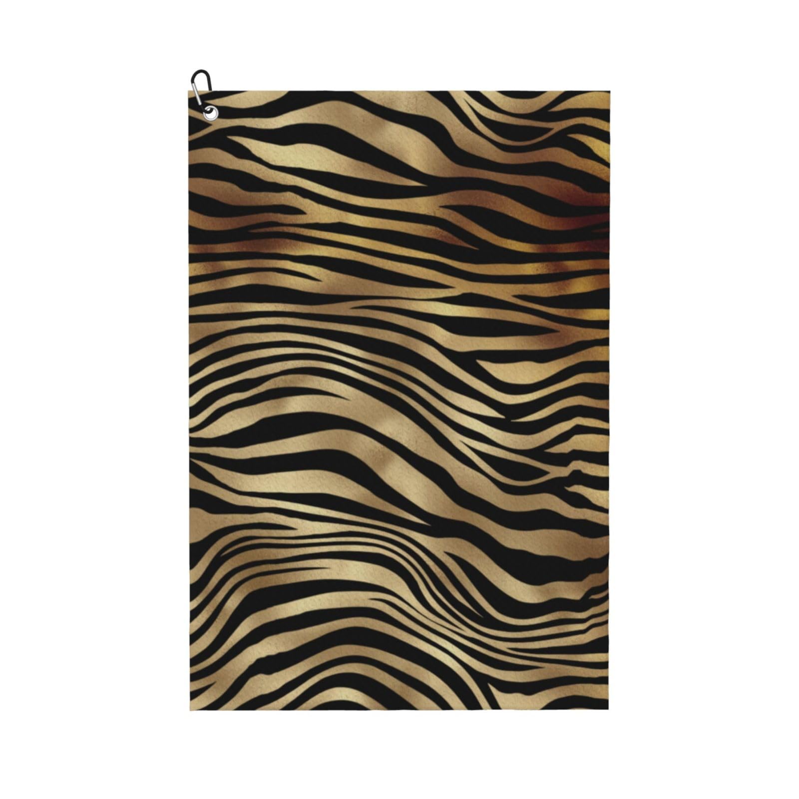 Hnnkloy African Black Gold Zebra Animal Skin Sepia, 16x24 in Portable Waffle Golf Towels with Carabiner Clip for Golf Bag