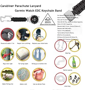 Amazon.com: Bshirmay Paracord Strap Compatible with Garmin Fenix 8