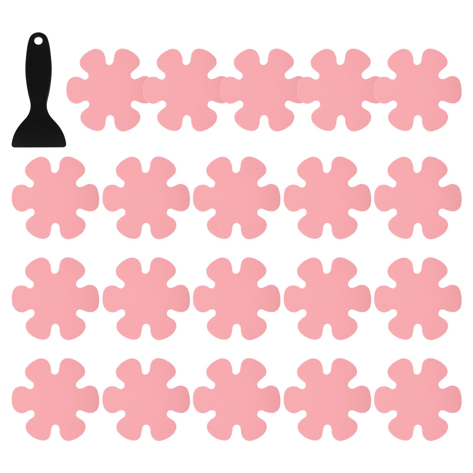 Pegatinas Antideslizantes para Ducha de Diseño Copo de Nieve en Material PEVA Rosa