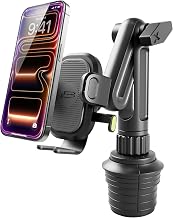 OneClick Cup Phone Holder for Car, 360° Rotation Expandable Base | OneClick car phone mount with twist-to-expand base, folding support legs, and secure hold for smartphones up to 4.2 inches