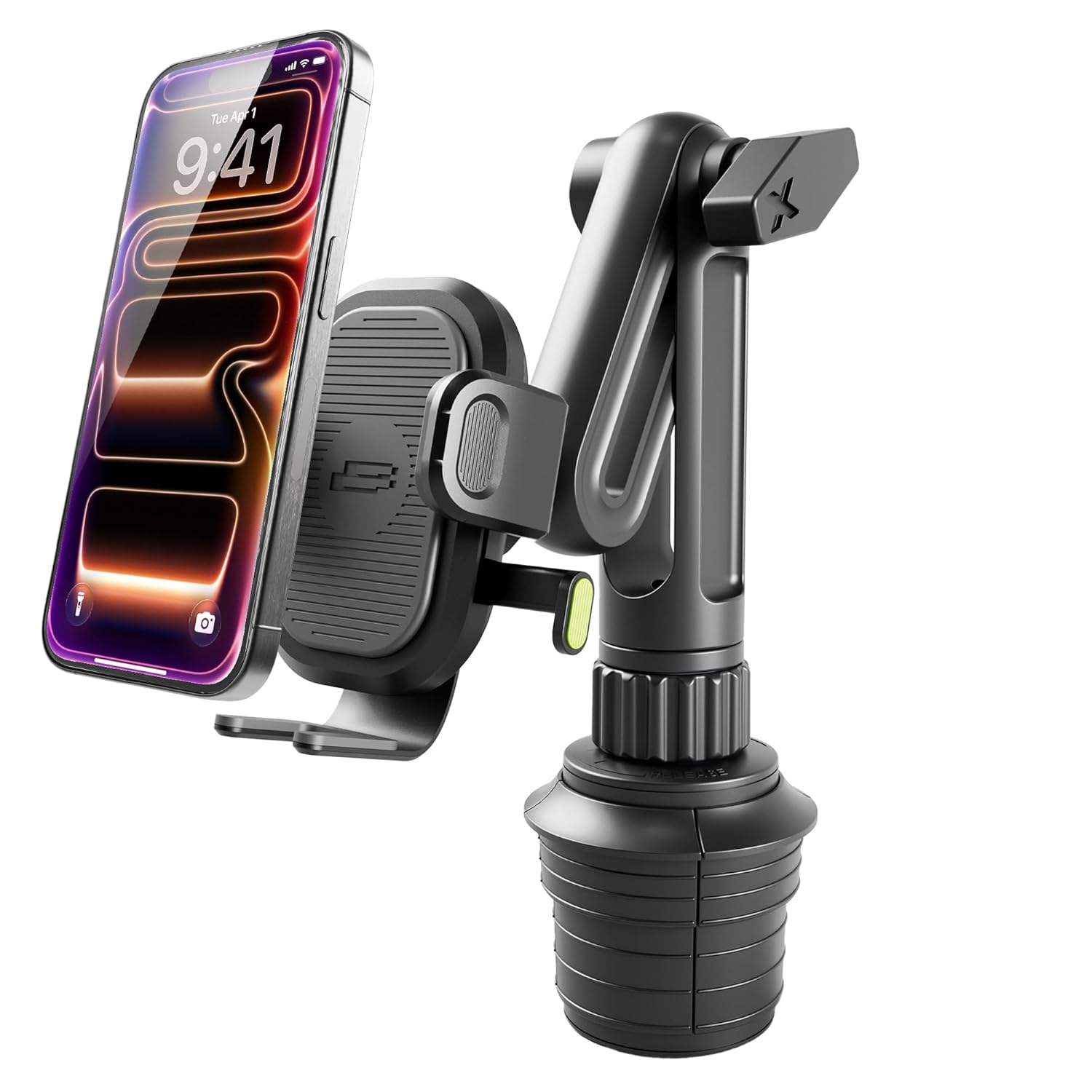 Bracketron OneClick Cup Phone Holder for Car - Universal Cup Holder Phone Mount Fits Devices up to 4