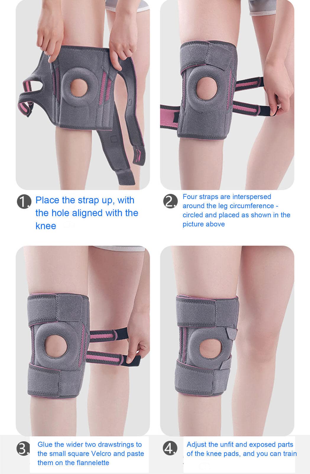 Rodilleras Protectoras, Rodillera de compresión con estabilizadores Laterales y Almohadilla de Gel para rótula, Rodilleras para Correr, Levantamiento de Pesas, Artritis,A