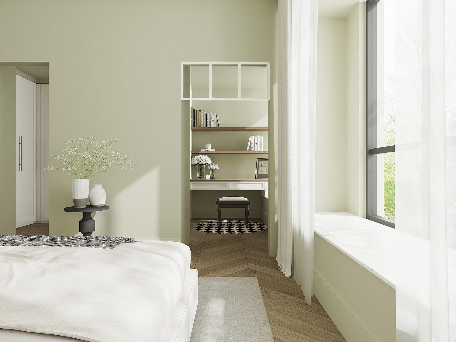 Vente-unique - Imposte Atelier en Aluminium thermolaqué - L93 x H40 cm - Blanc - Bayview