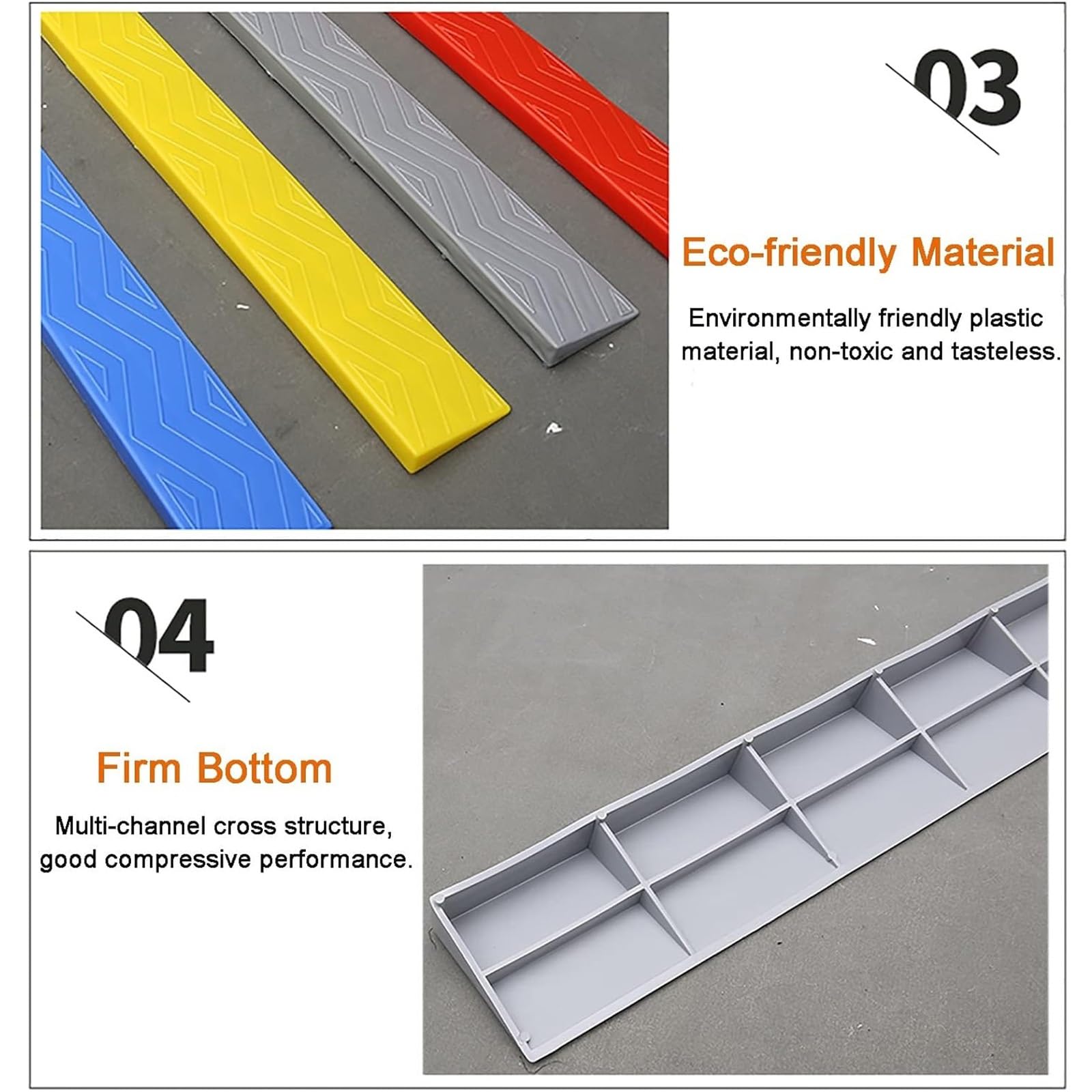 Rampe di Soglia per Robot Spazzante, Rampa per Sedia a Rotelle in Plastica Leggera, Rampa Antiscivolo per Disabili per Gradini del Bagno di Casa, Ingresso(Yellow,100x12x5cm)