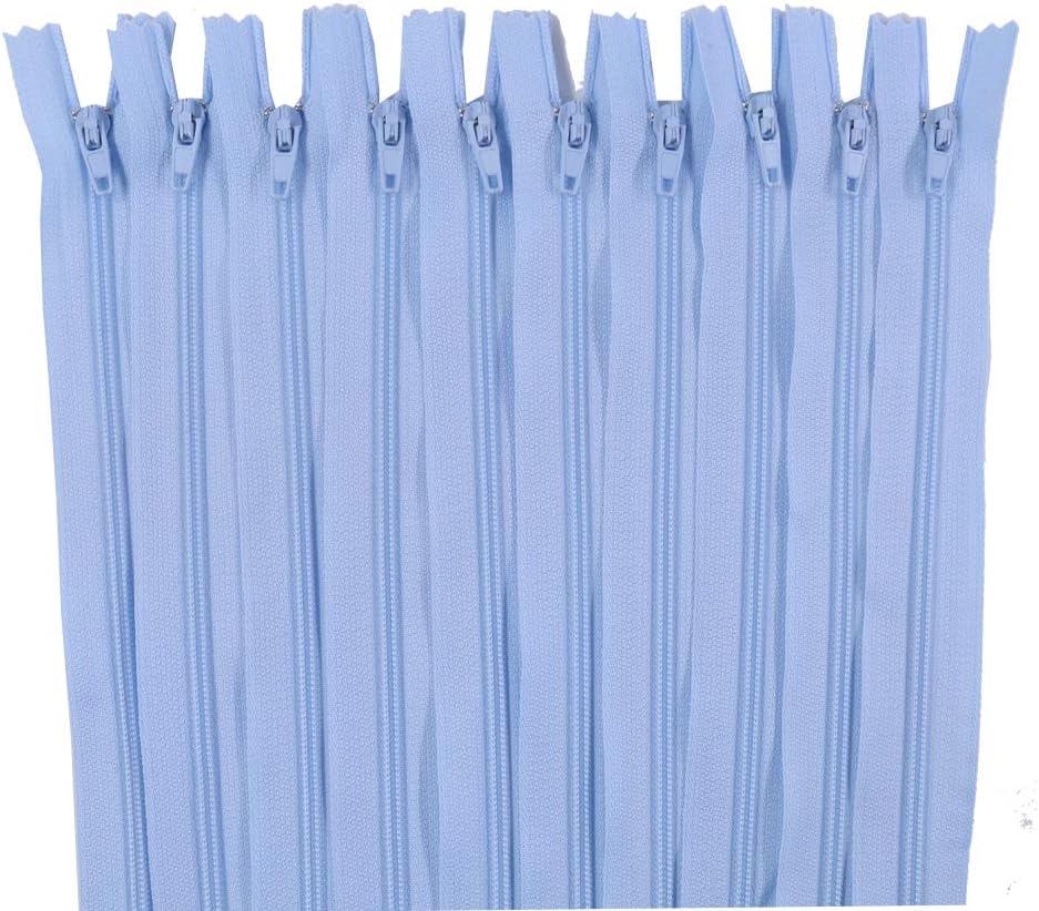 Renashed 60Pcs 12Inch Nylon Coil Zippers for Tailor Sewer Sewing Craft Crafter's Specia (Light Blue)