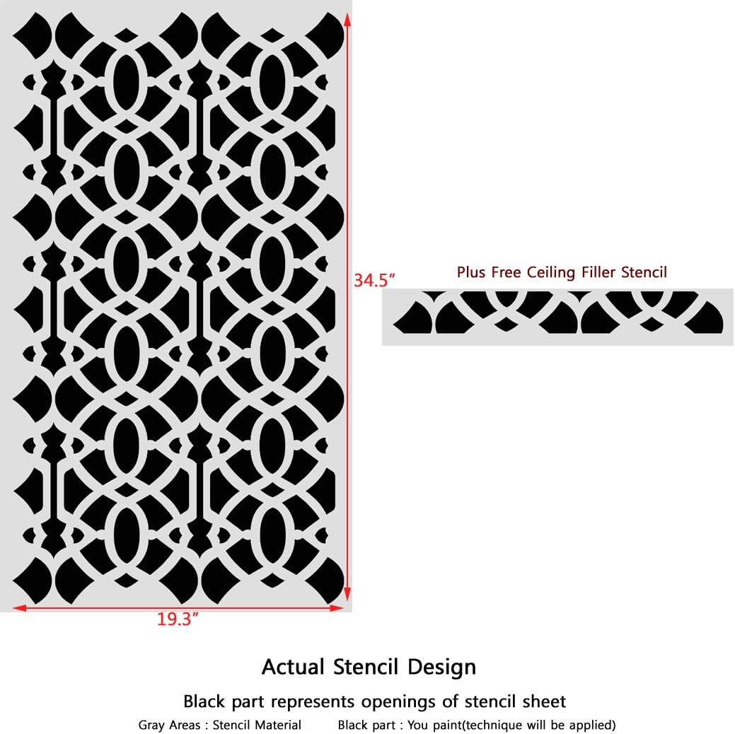 Wall Stencil Lattice Trellis Allower Pattern Penda for Wall Room DIY Decor