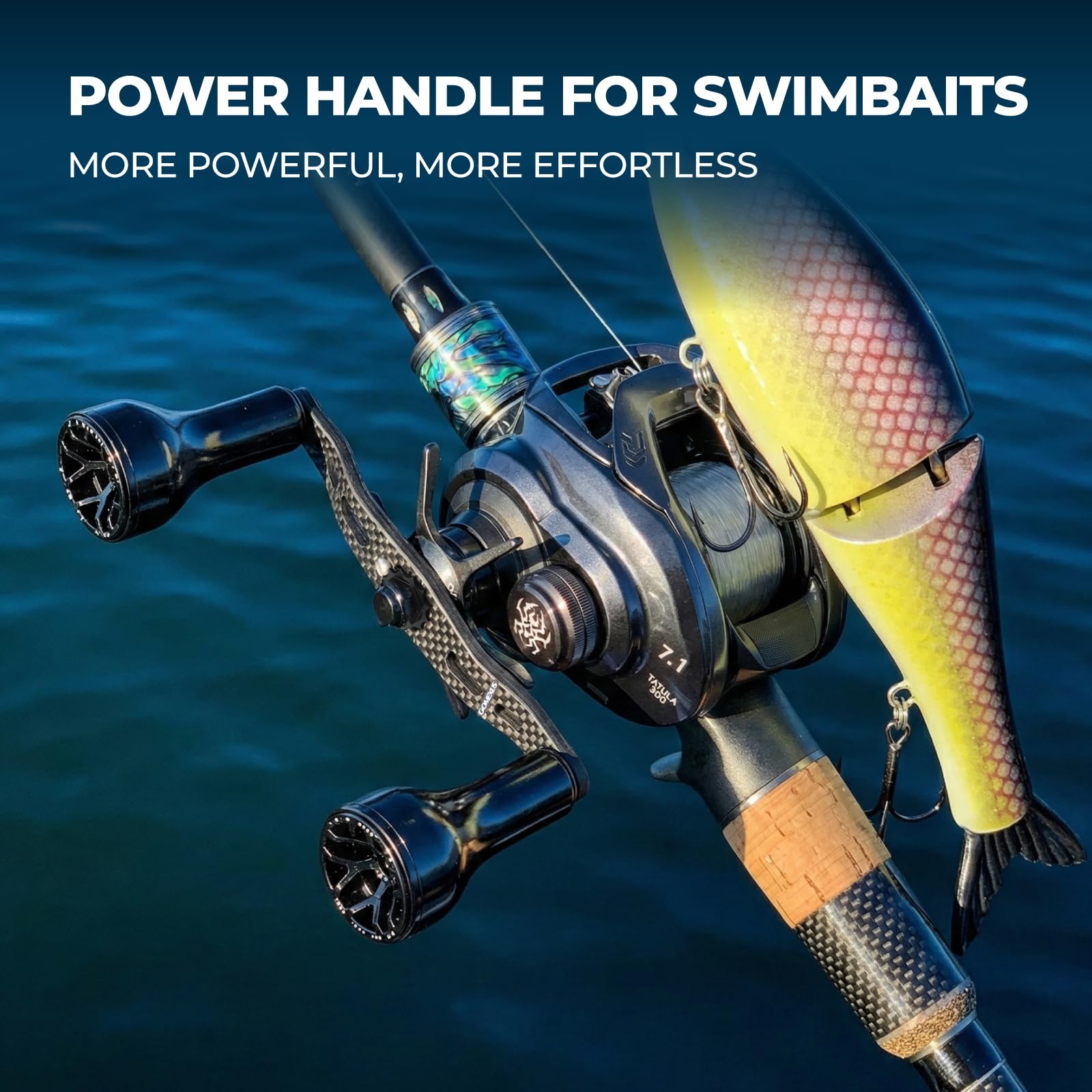 GOMEXUS Power Handle Compatible for Shimano SLX Tranx Curado Daiwa Tatula Zillion Steez Abu Garcia 13 Fishing Baitcasting Reel Replacement Parts Bass Fishing (Black, 8x5mm Hole/105mm Length) : Sports & Outdoors