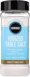 Sundhed Iodized Table Salt in Refill | 750 Grams (26.45 oz) | Kosher Certified - Gourmet Salt