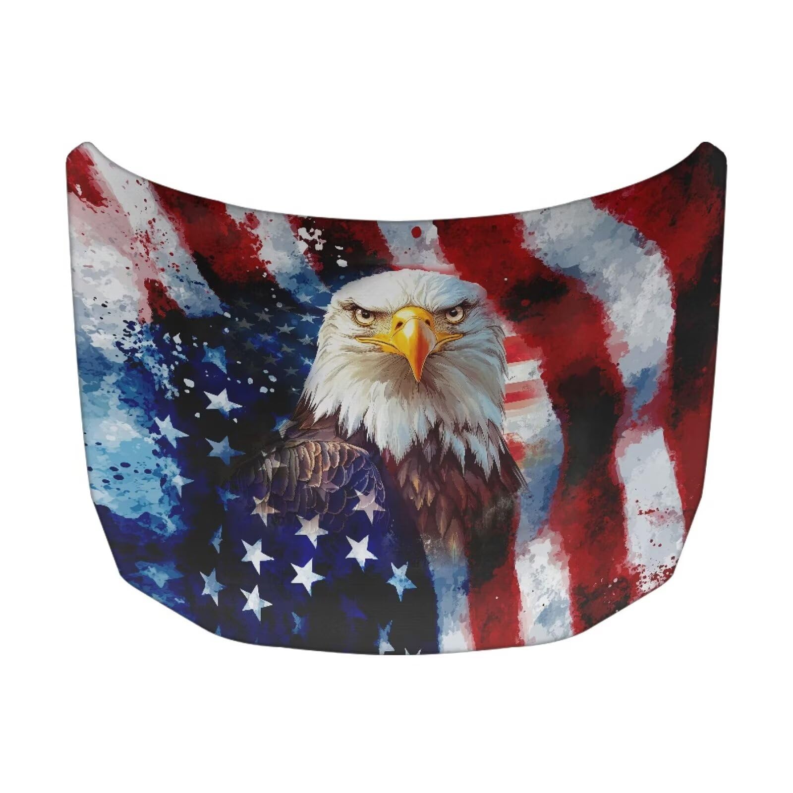 Bald Eagle USA Flag Design Hood Cover for Car Sedan SUV Truck, 59×39 Inch Waterproof Sun Proof Car Hood Wrap Blankets, Universal Automotive Decorative Accessories