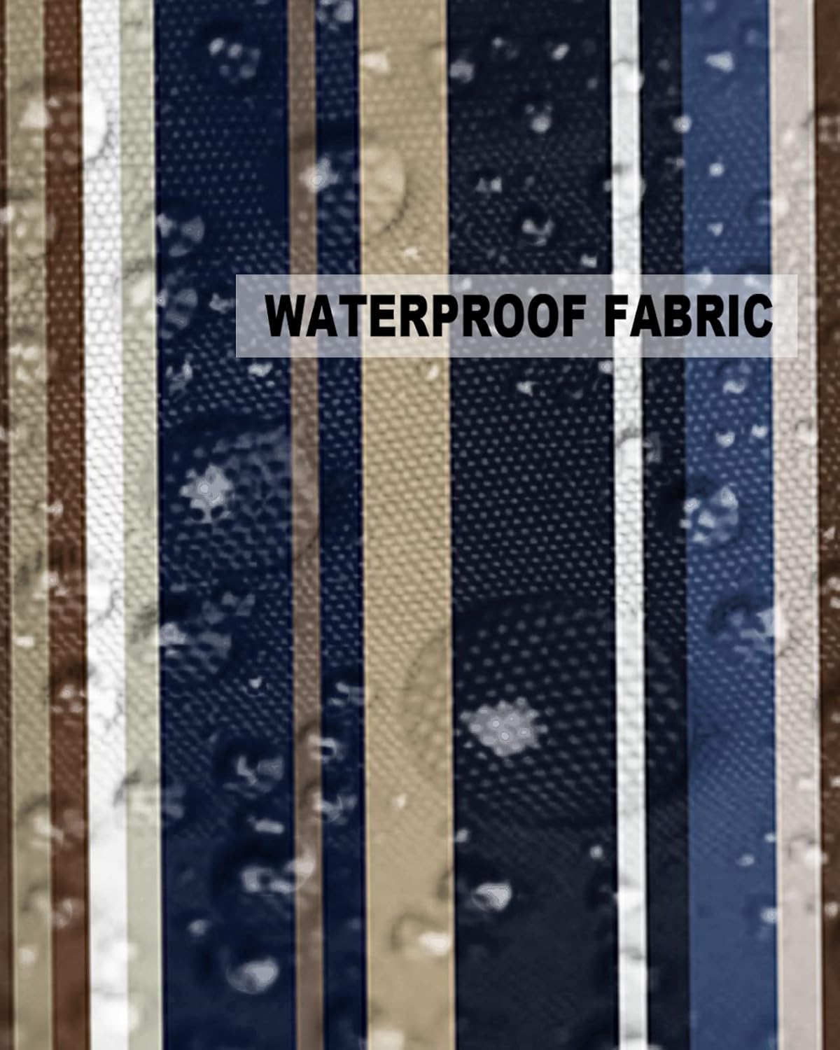 Outdoor Waterproof Pillow Covers for Patio Simple Stripe Decorative Throw Pillow Cover Blue And Brown Geometric Pattern Pillowcases Set of 2 Cushion Case for Sofa Couch Chair Home Decor 26x26 inch