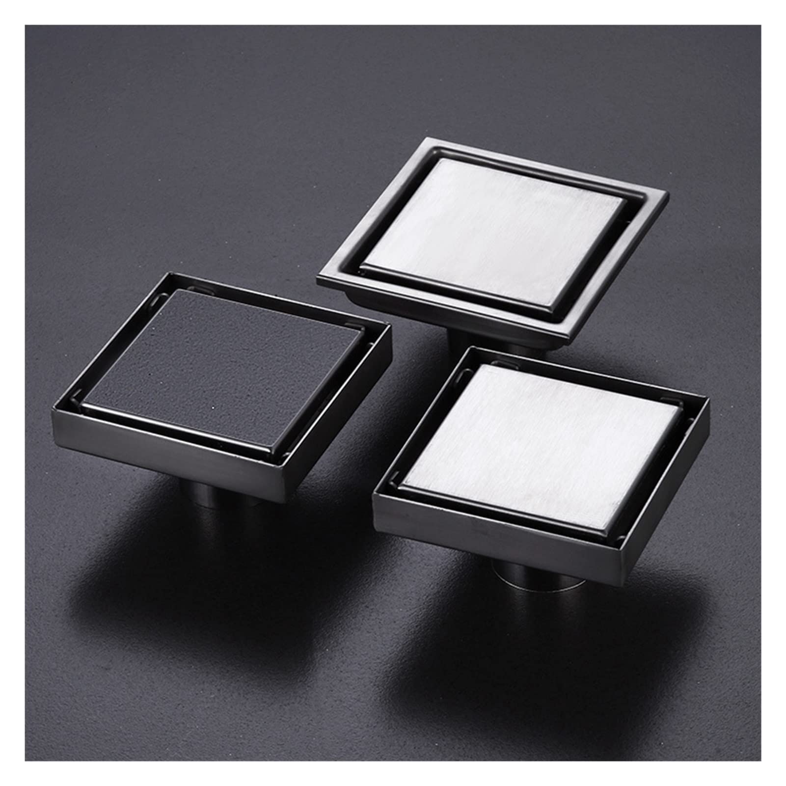 Filtro Ducha Pelos Desagüe de suelo de baño Invisible, filtro de residuos cuadrado de 10/12/15cm, desagüe de ducha antiolor, colador, accesorios de baño Colador de Fregadero de Cocina ( Color : Brushe