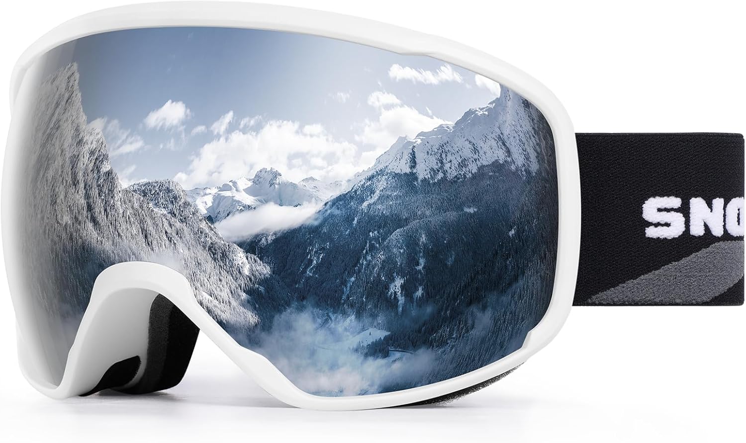 SNOWER Ski Goggles, Spherical OTG Anti-Fog Snow Goggles, HD Snowboard Goggles with UV400 Protection for Men, Women, and Youth