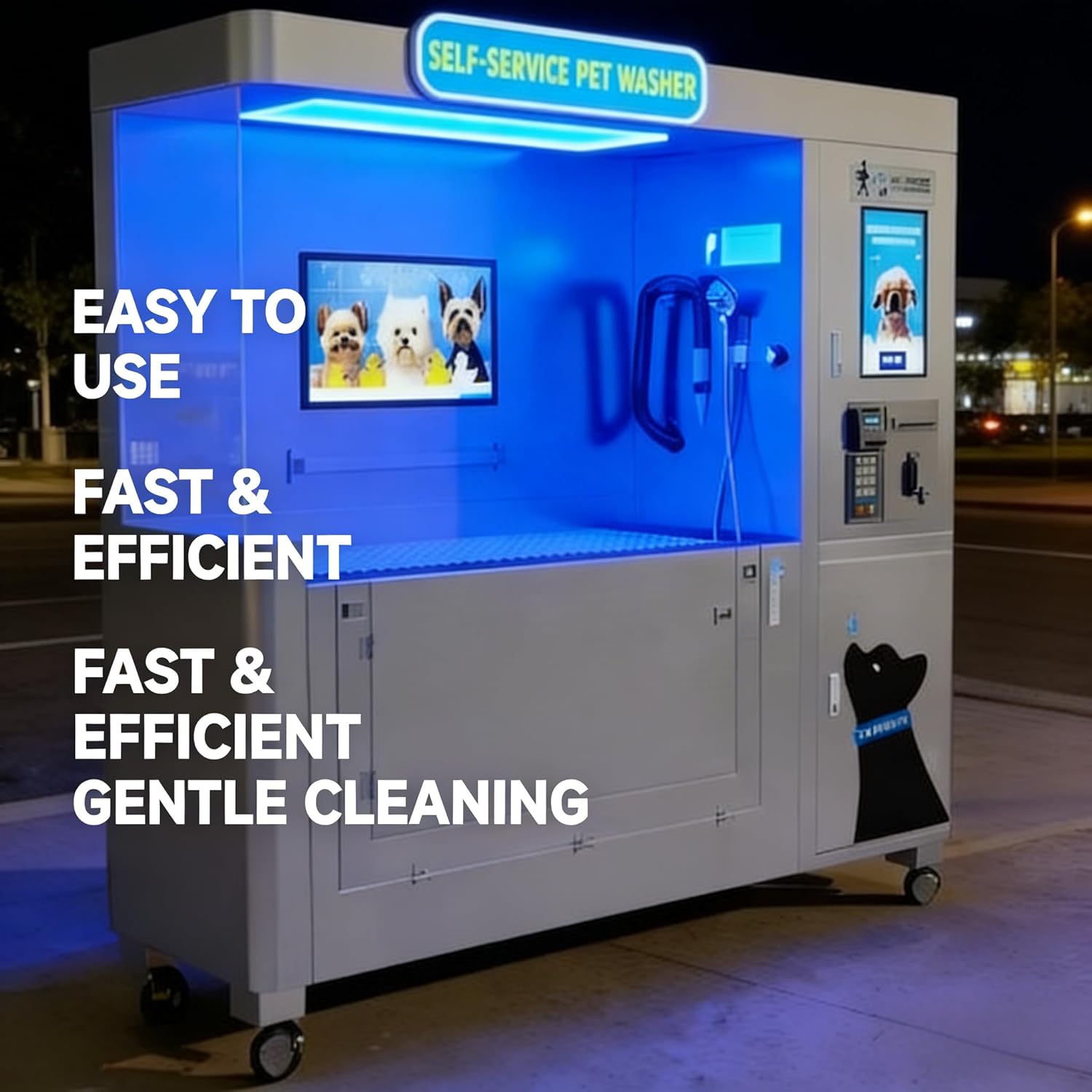Pet Washing Station - Portable Self Service Dog Wash Tub with Handheld Sprayer for Indoor Use, Easy Assemble Pet Bathing System for Large Dogs in Garage or Apartment
