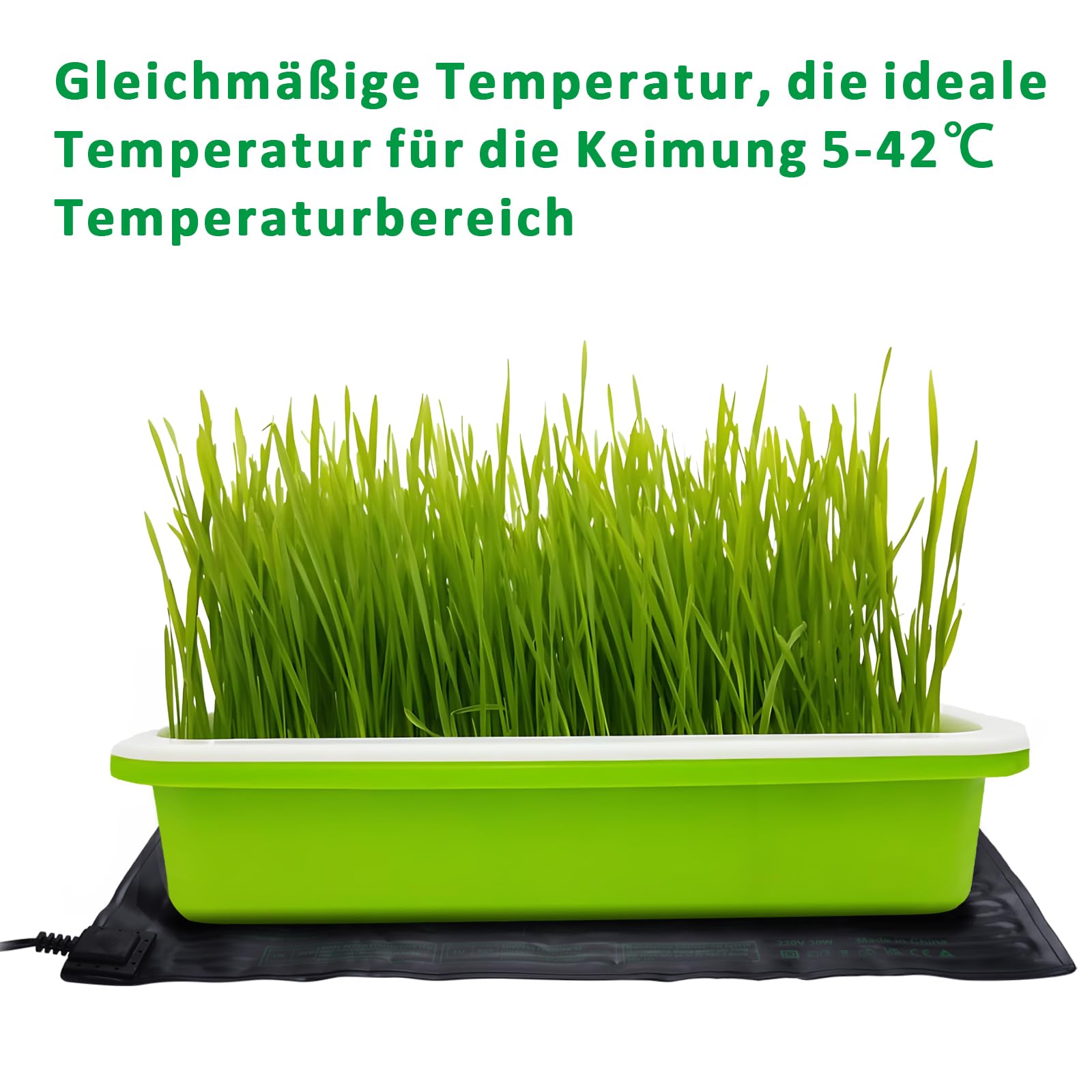 DERNORD Pflanzmatte Heizmatte 30W 25.5 X 53 cm Pflanzen Wasserdicht Heating Pad for Gemüse Blumen Seedling Gewächshäuser