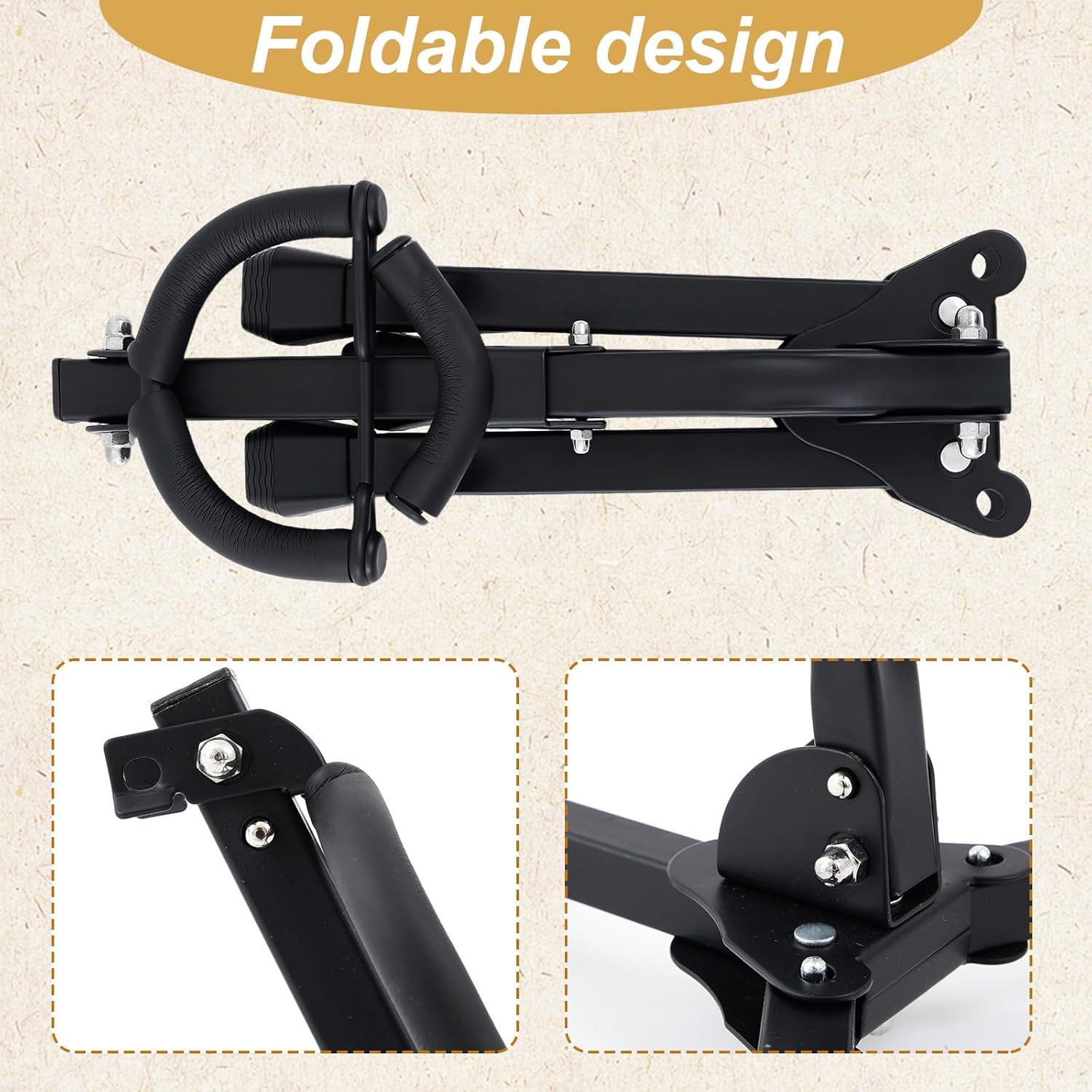 2 Pcs Folding Saxophone Stand Tenor Alto Saxophone Holder Rack Portable Adjustable Metal Alto Sax Stand Tripod Holder for Music Studio Instrument Home Accessories Sax Lover Gifts, Black