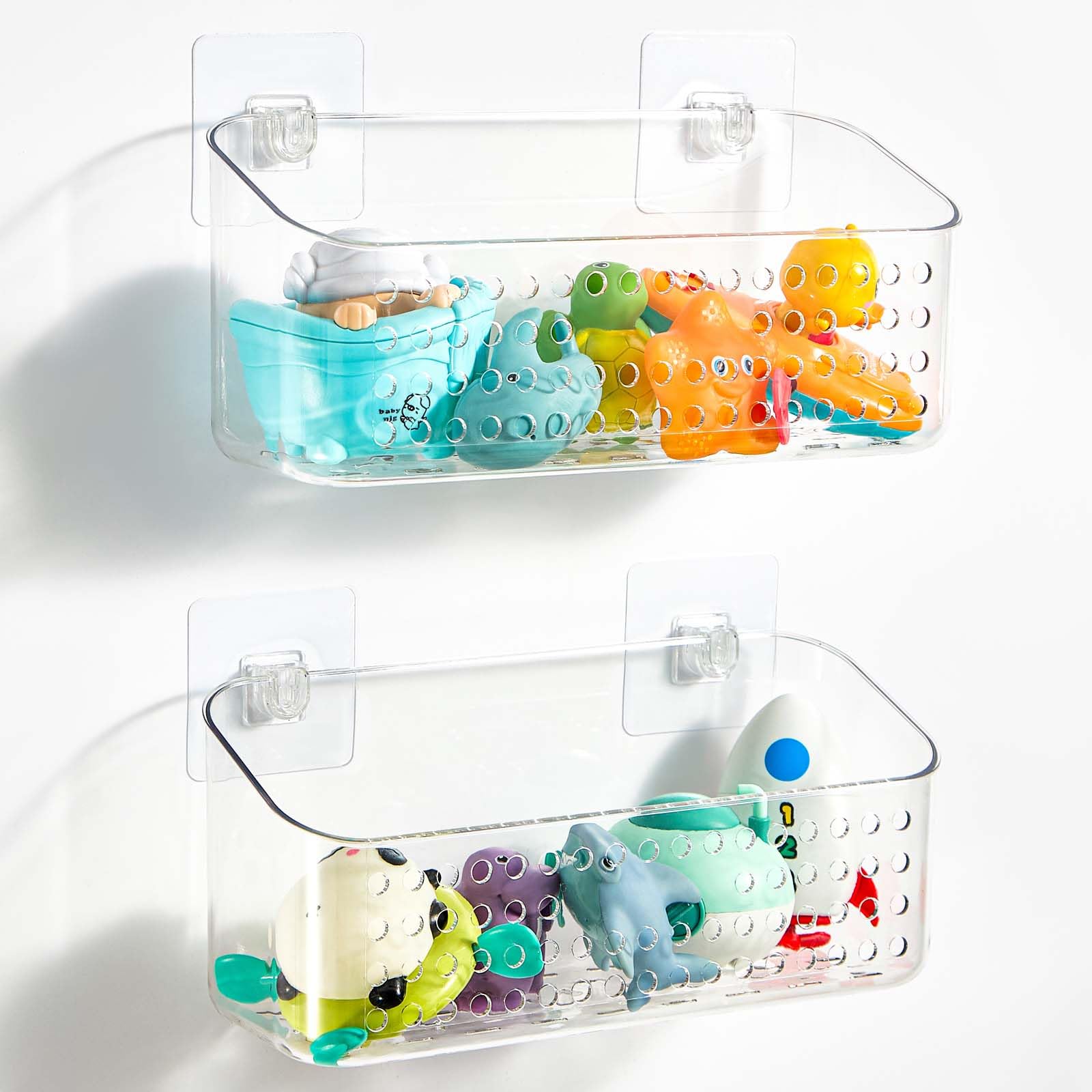 Bath Toy Storage 2 Pack, Large Bathtub Toy Holder Shower Caddy for Bathroom