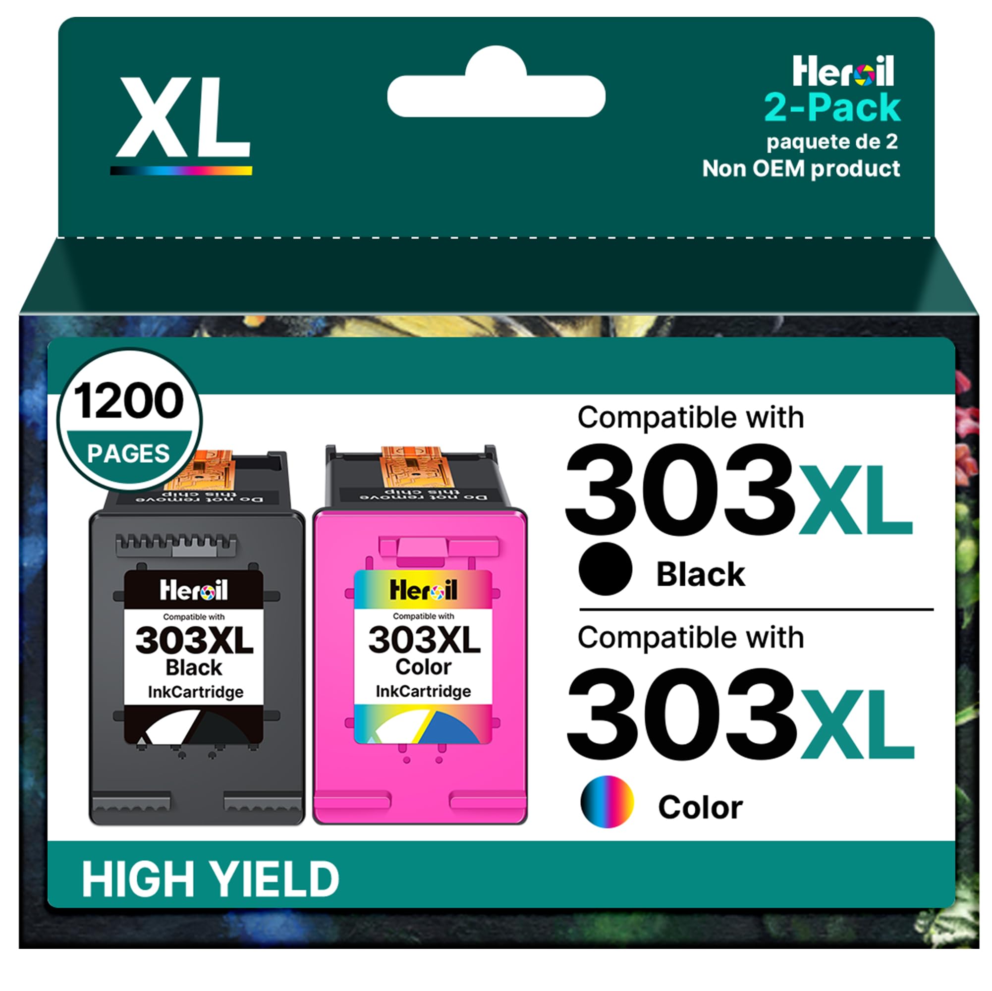 303 XL 303XL Cartuchos de Tinta para HP 303 XL Negro e Color Pack para HP 303 Negro para HP Envy Photo 6230 6220 7830 6232 7130 7134 6234 6222 6255 6258 6552 7120 (Negro Color,2-Pack)