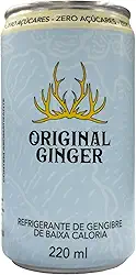 Original Ginger Refrigerante Zero Açúcar, Sabor Gengibre, 220ml, Pack com 6 Latas, 7 Calorias
