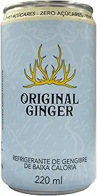 Original Ginger Refrigerante Zero Açúcar, Sabor Gengibre, 220ml, Pack com 6 Latas, 7 Calorias