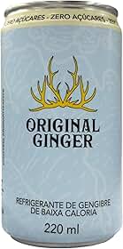 Original Ginger Refrigerante Zero Açúcar, Sabor Gengibre, 220ml, Pack com 6 Latas, 7 Calorias