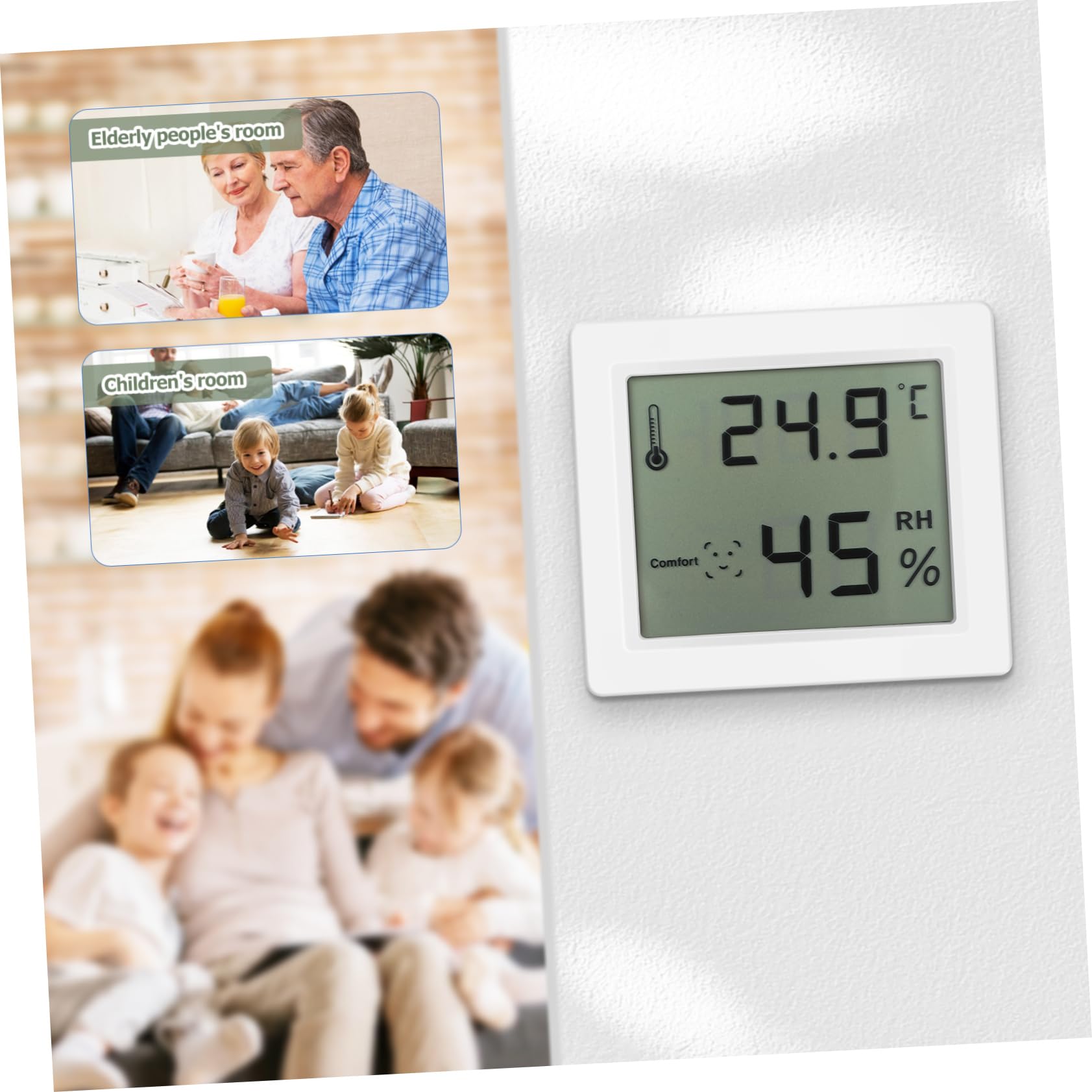ifundom 2 Sätze Hygrometer Feuchtigkeitsmessgerät Für Zimmer Digital Drinnen Thermometer Innenumwelt Haushalt Temperaturüberwachung Zu Hause Abs 2 Stücke * 2