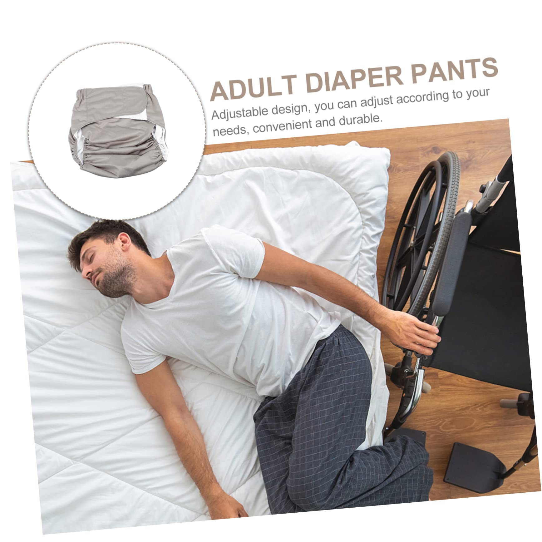 FRCOLOR Washable Adult Diapers Men Women Medium Waterproof Leak-Proof for Elderly Incontinence Underwear