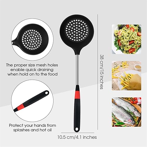 Miniatura 3 de Juego de 3 espátulas de silicona de acero inoxidable que incluye espátula flexible de silicona Wok, espátula ranurada, cuchara ranurada para