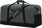 Large Gym Duffle Bag for Men - 25 inch Duffel Bag with Hard Bottom for Travel/Sport - Black