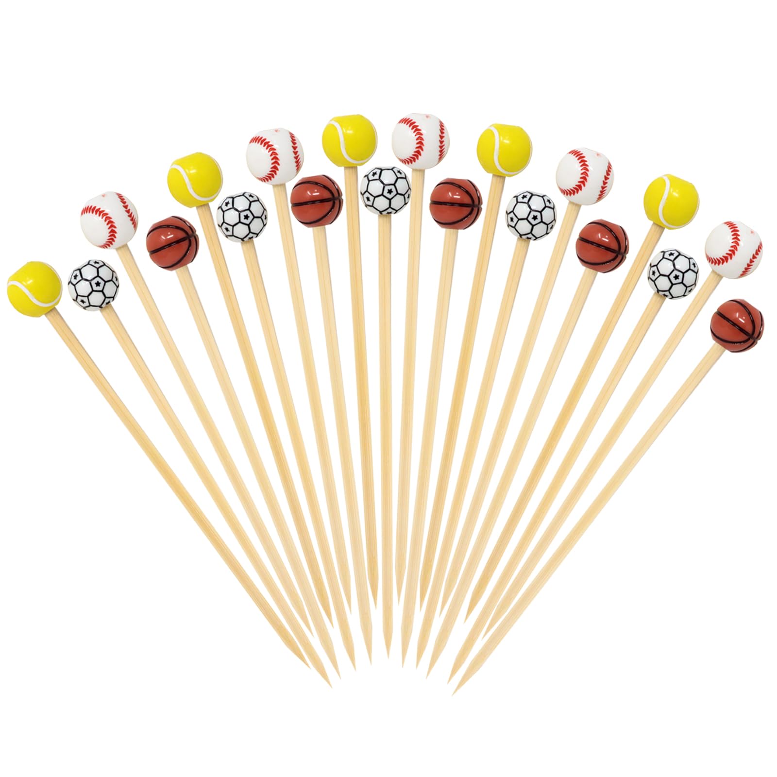 Amazon.com | Honbay 100PCS Sports Ball End Bamboo Cocktail Picks