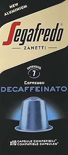 مجموعة كبسولات قهوة ديكافيناتو الألومنيوم لآلات نسبريسو من سيجافريدو، 10 كبسولات