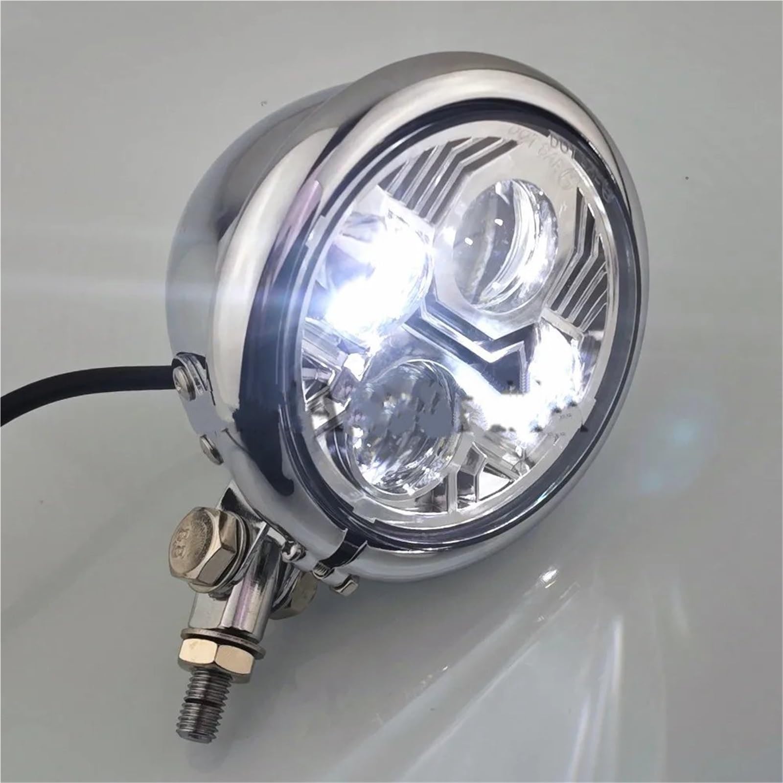 Generico Faro del Motociclo per Softail, per Chopper, per Bobber, Lampada Spot per Fari LED Vintage Personalizzati da 4,5" per Motociclette
