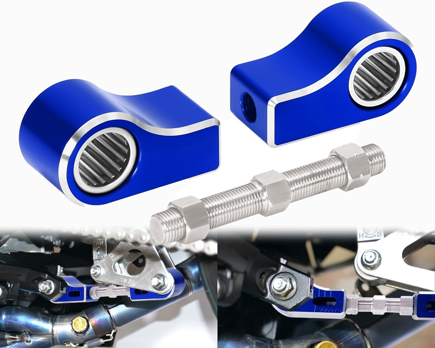 GSX-R 1000 Lowering Link Adjustable 0-4" Suspension Compatible with GSXR600 GSXR 750 GSX R1000 GSXS 1000/F DL1000 CNC Rear Drop Link (Blue)