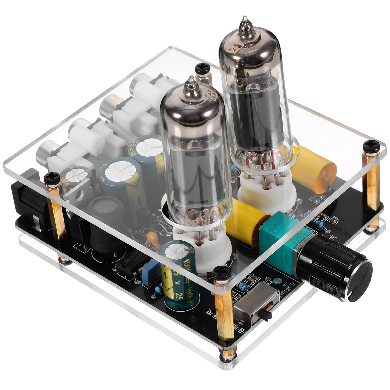 POPETPOP Preamplificatore Valvolare Phono per Giradischi Hifi Scheda in Pcb e Scocca in Abs, Facile da Installare, per Sistemi Home Theater DIY