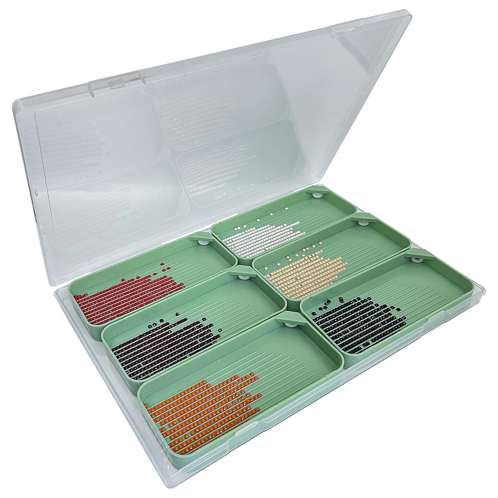 Diamond Painting Trays with Lids, 6 Pack Diamond Painting Trays with Storage Containers, 2-in-1 Diamond Art Storage and Diamond Art Trays, Bead