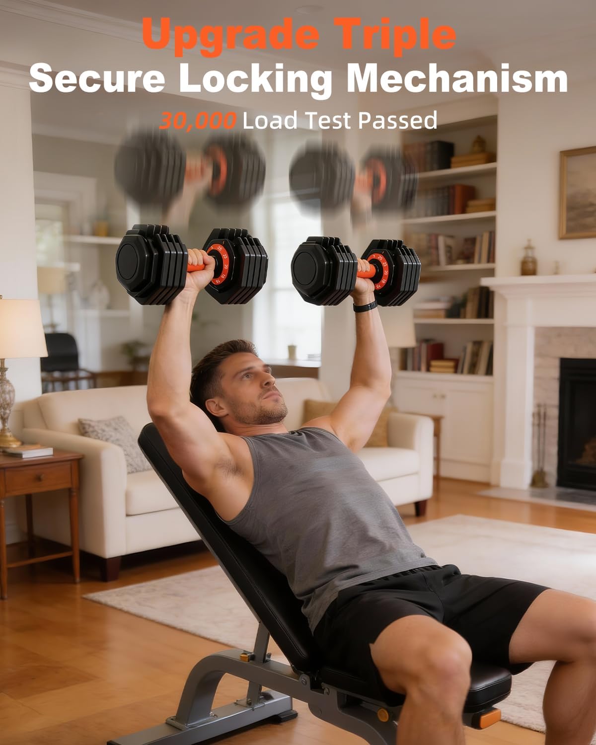 2026 Upgrade Adjustable Dumbbell Set of 2, Small Increment in 3LB, 1 Hand Rapid-Switch, 25lb/55lb Pair Adjustable Dumbbells with Tray, Anti-Slip Grip for Home Gym HIIT Strength Training