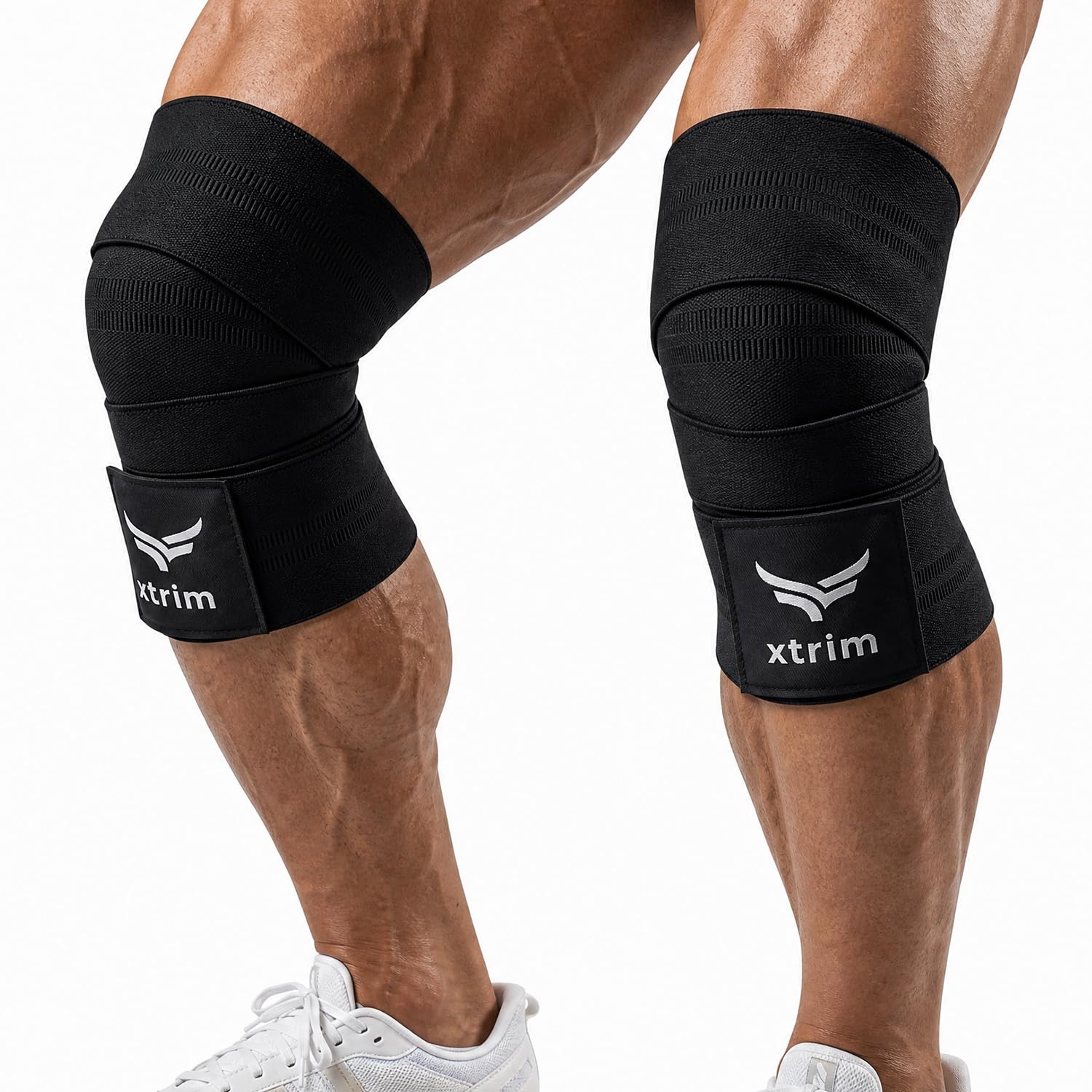 Xtrim Unisex Knee Wraps for Gym Workout, Heavy Weight Lifting, Squats & Powerlifting, Adjustable Knee Support Bands for Men & Women, Compression Knee Stabilizer Wraps, Polyester, 2 Meter, All Black-image-12