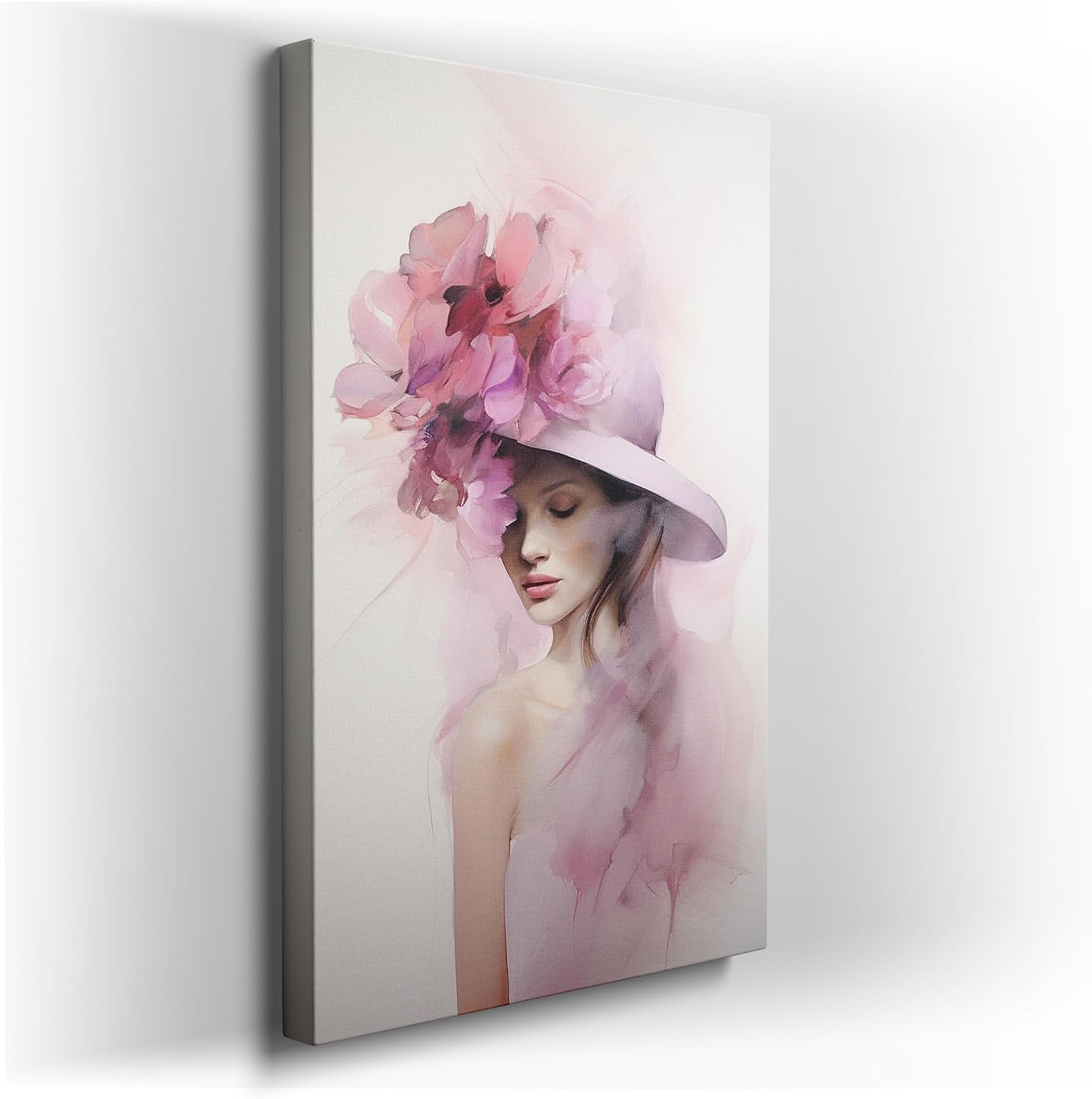 Canvas for Living room. Enigmatic Bloom: A Dreamy Portrait of Pastel Mystery, 27 x 18 inch Canvas Wall Art - Contemporary Masterpieces - Inspirational Office Decor - 69x46 cm (27x18 inch)