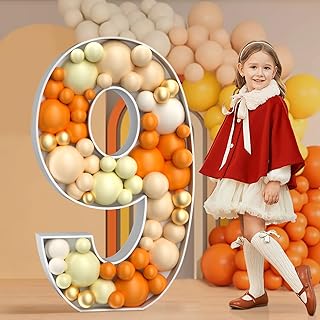 IMPRSV 4FT Marquee Number, Mosaic Number Frames, On Cloud 9 & Decade Birthday Decorations