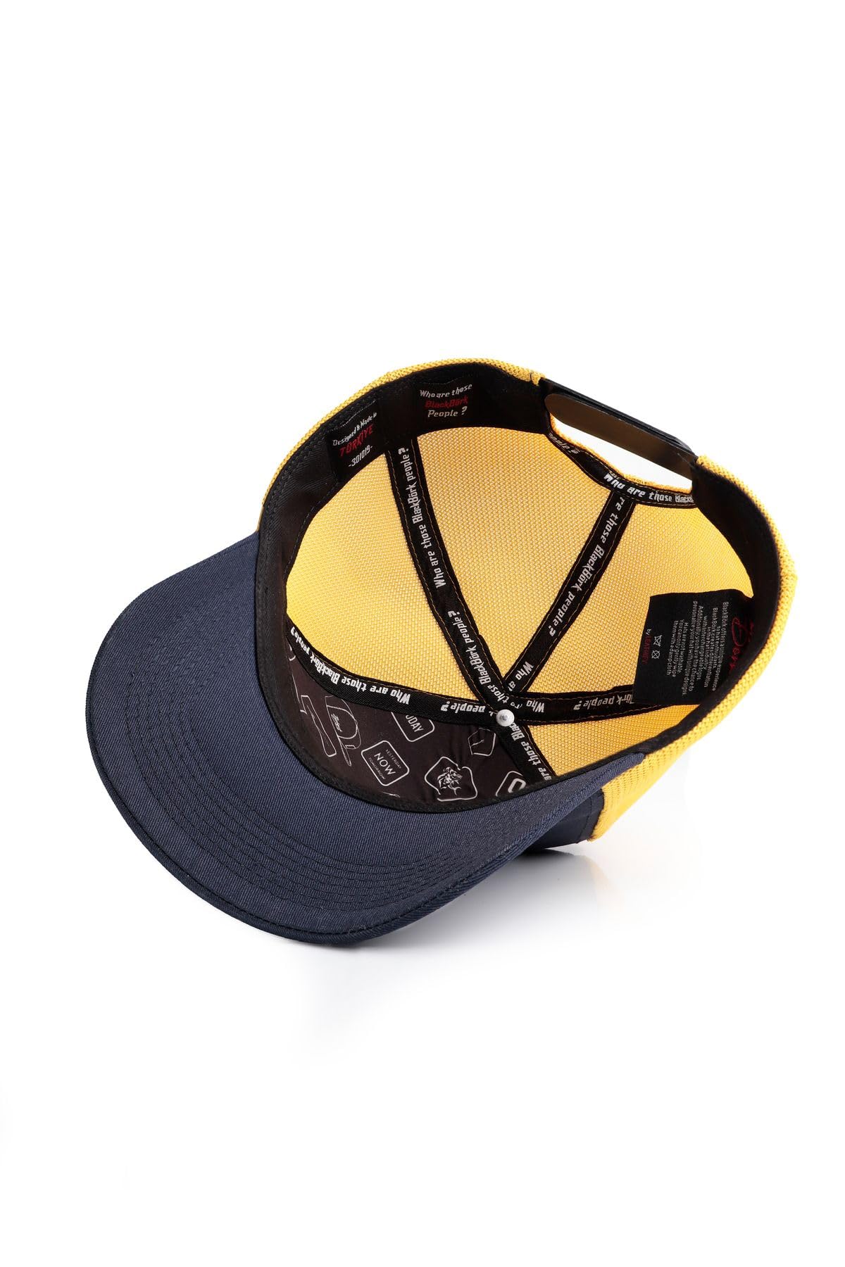 Gorra Marino-Amarillo Trucker - Gorra con Parche Intercambiable, Unisex, Talla Única
