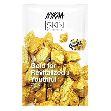 Nykaa Naturals Skin Secrets Bubble Sheet Mask، Gold، 0.67 oz - Hydrating، Brightening Sheet Face Mask - Collagen Boost - Fights Dullness